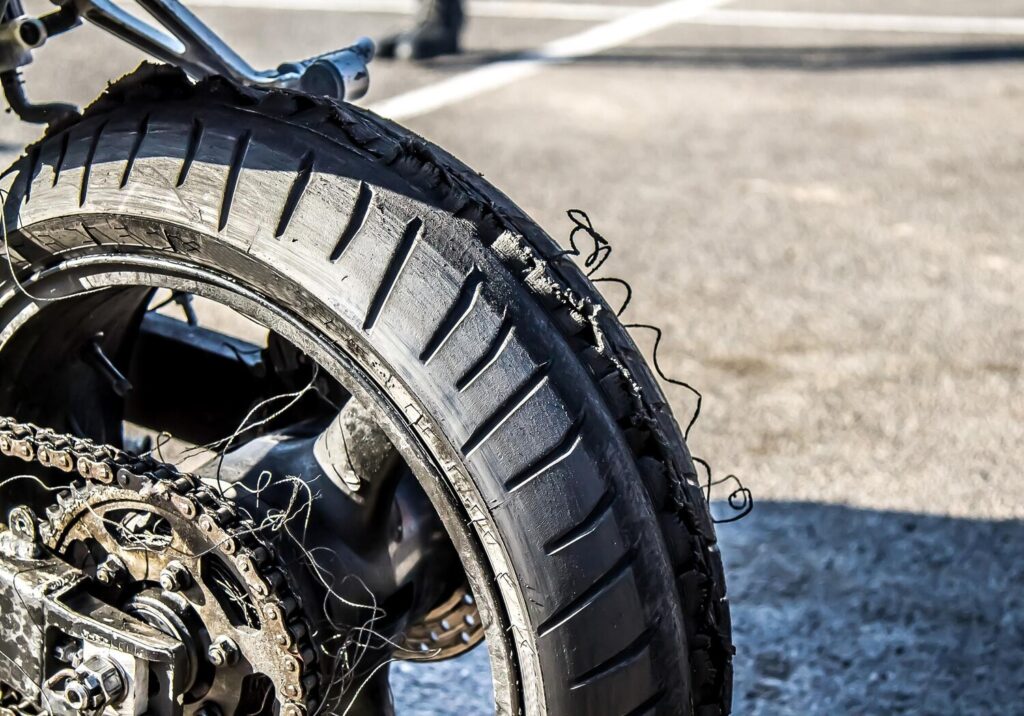 Worn Motorcycle Wheel After Drift 811250 11648